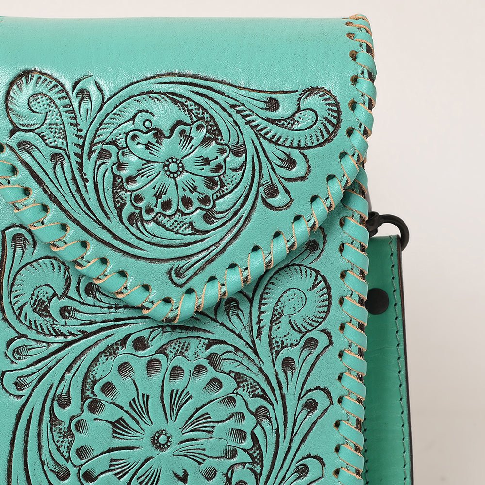 American Darling Cell Phone Holder Hand Tooled Genuine Leather Women Bag Western Handbag