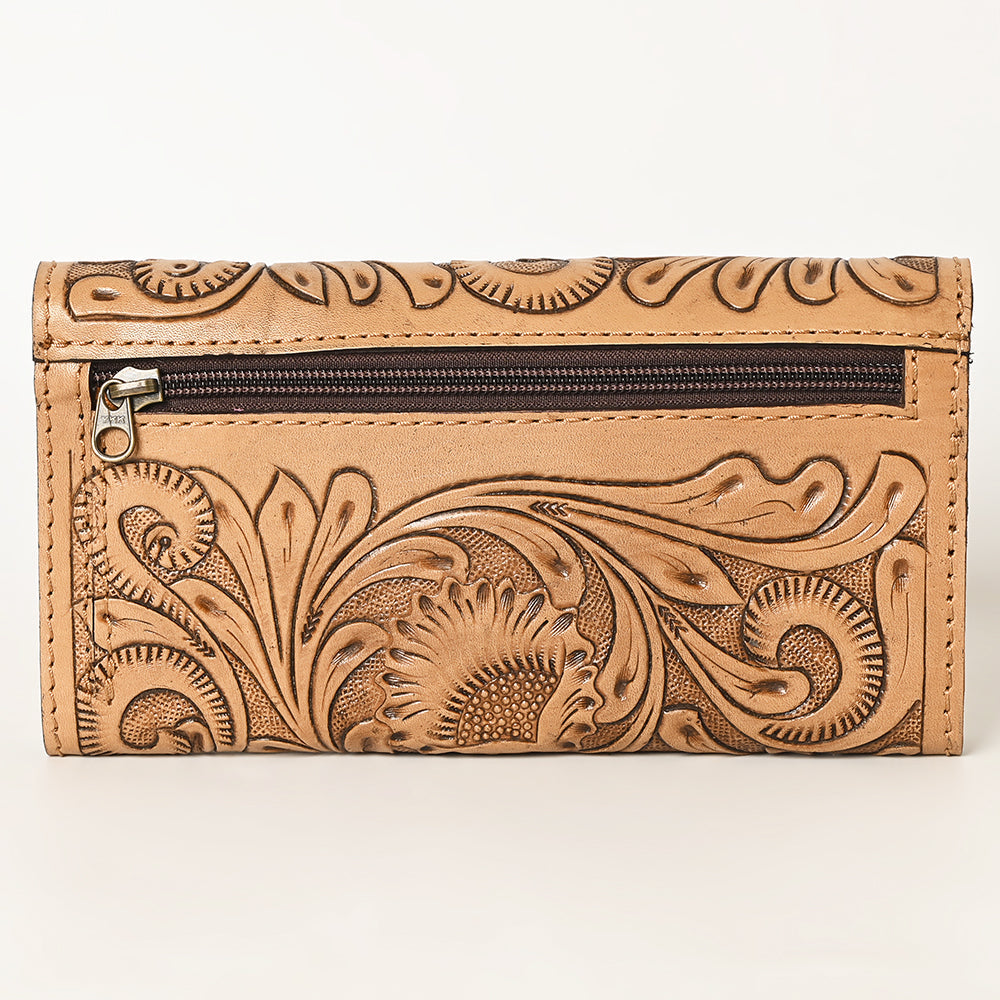 OHLAY WALLET Hand Tooled  Genuine Leather women bag western handbag purse