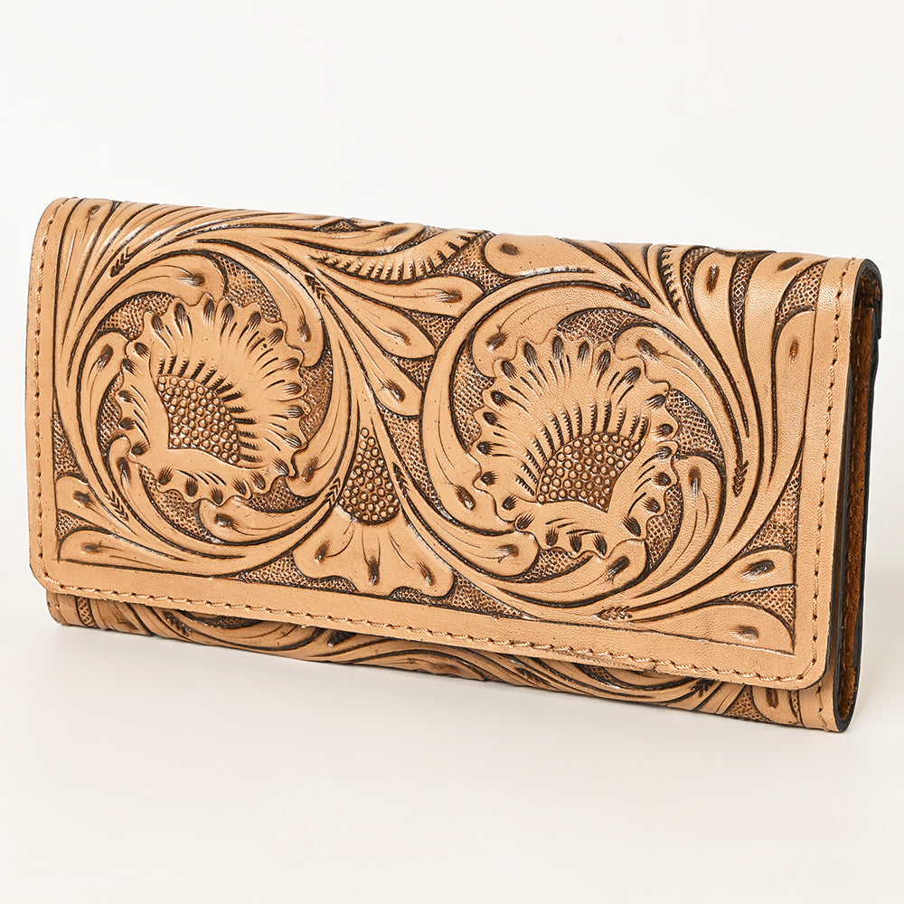 OHLAY WALLET Hand Tooled  Genuine Leather women bag western handbag purse