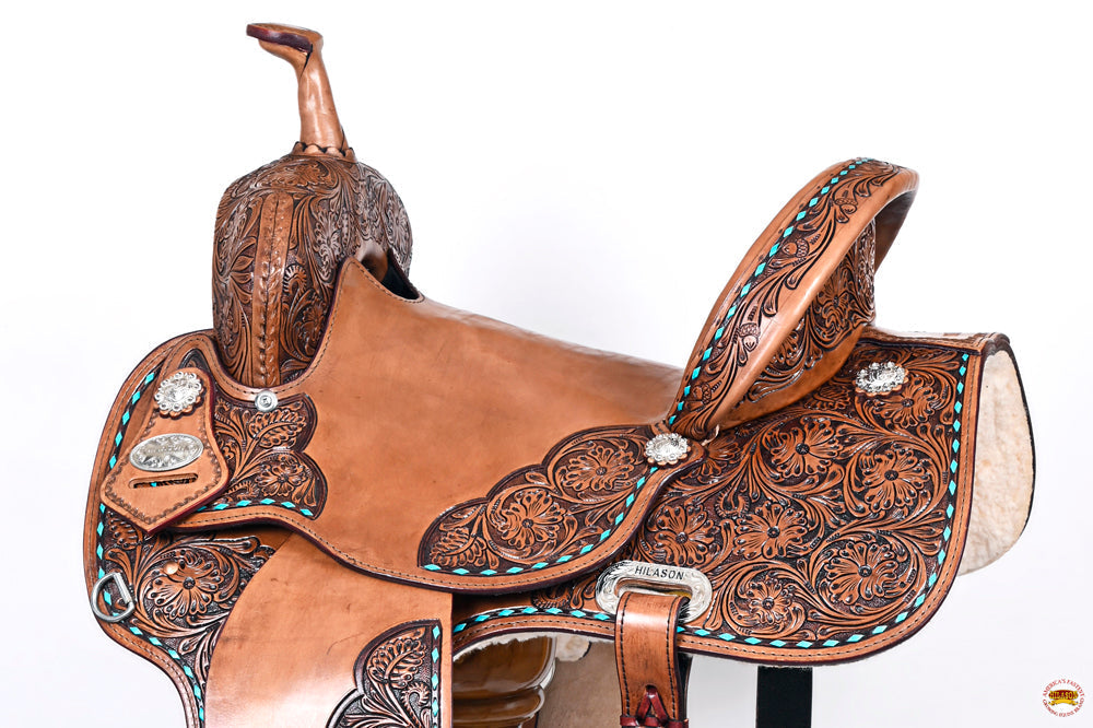 Hilason Western Horse Flex Tree Barrel Trail In American Leather Saddle Brown