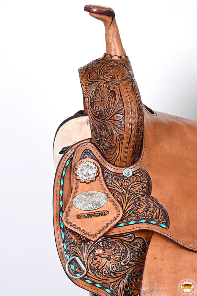 Hilason Western Horse Flex Tree Barrel Trail In American Leather Saddle Brown