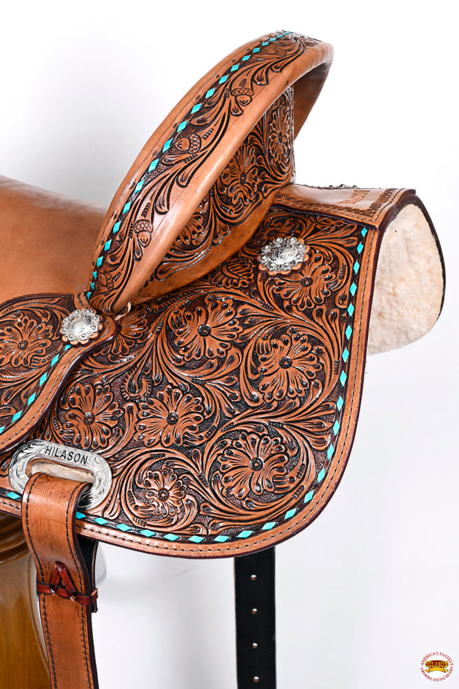 Hilason Western Horse Flex Tree Barrel Trail In American Leather Saddle Brown