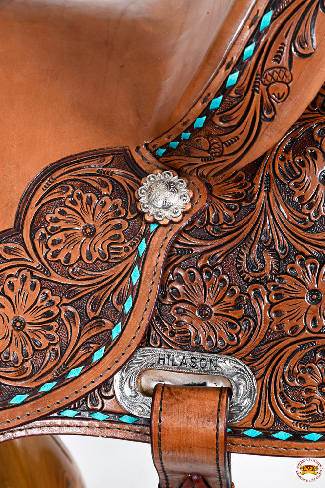 Hilason Western Horse Flex Tree Barrel Trail In American Leather Saddle Brown