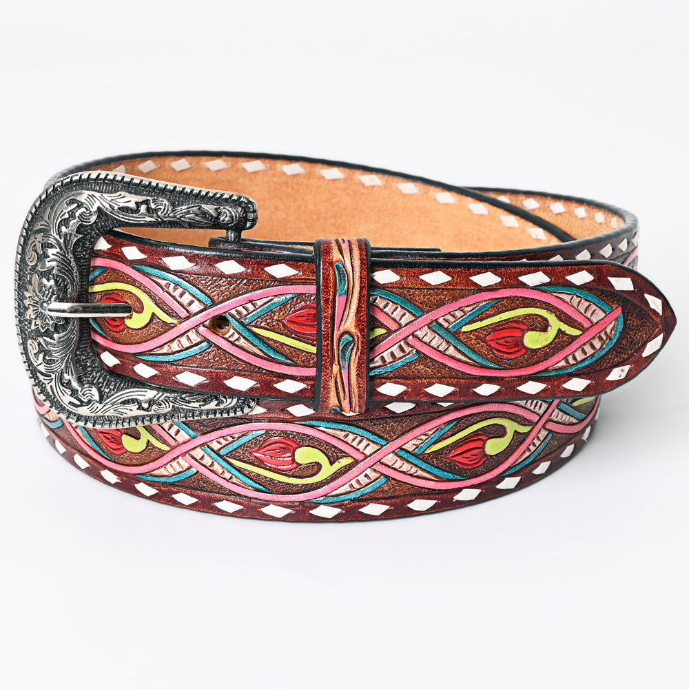 American Darling ADBLF150-L Beautifully Hand Tooled Genuine American Leather Belt Men and  Women