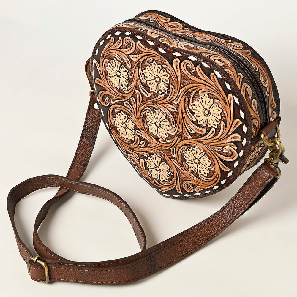 American Darling Canteen Hand Tooled Genuine Leather Women Bag Western Canteen Handbag Purse |
