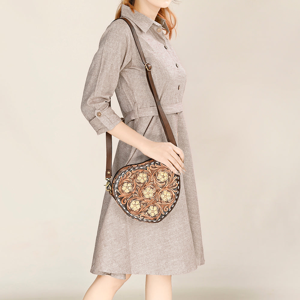 American Darling Canteen Hand Tooled Genuine Leather Women Bag Western Canteen Handbag Purse |