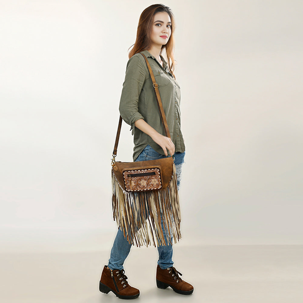 American Darling ADBGA435 Hand Tooled Genuine Leather Women Bag Western Handbag Purse