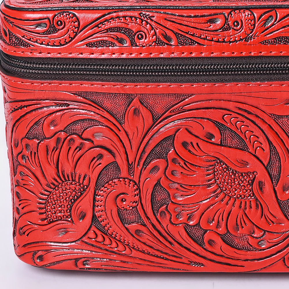 American Darling Jewelry Case Hand Tooled Genuine Leather Women Bag Western Handbag Purse