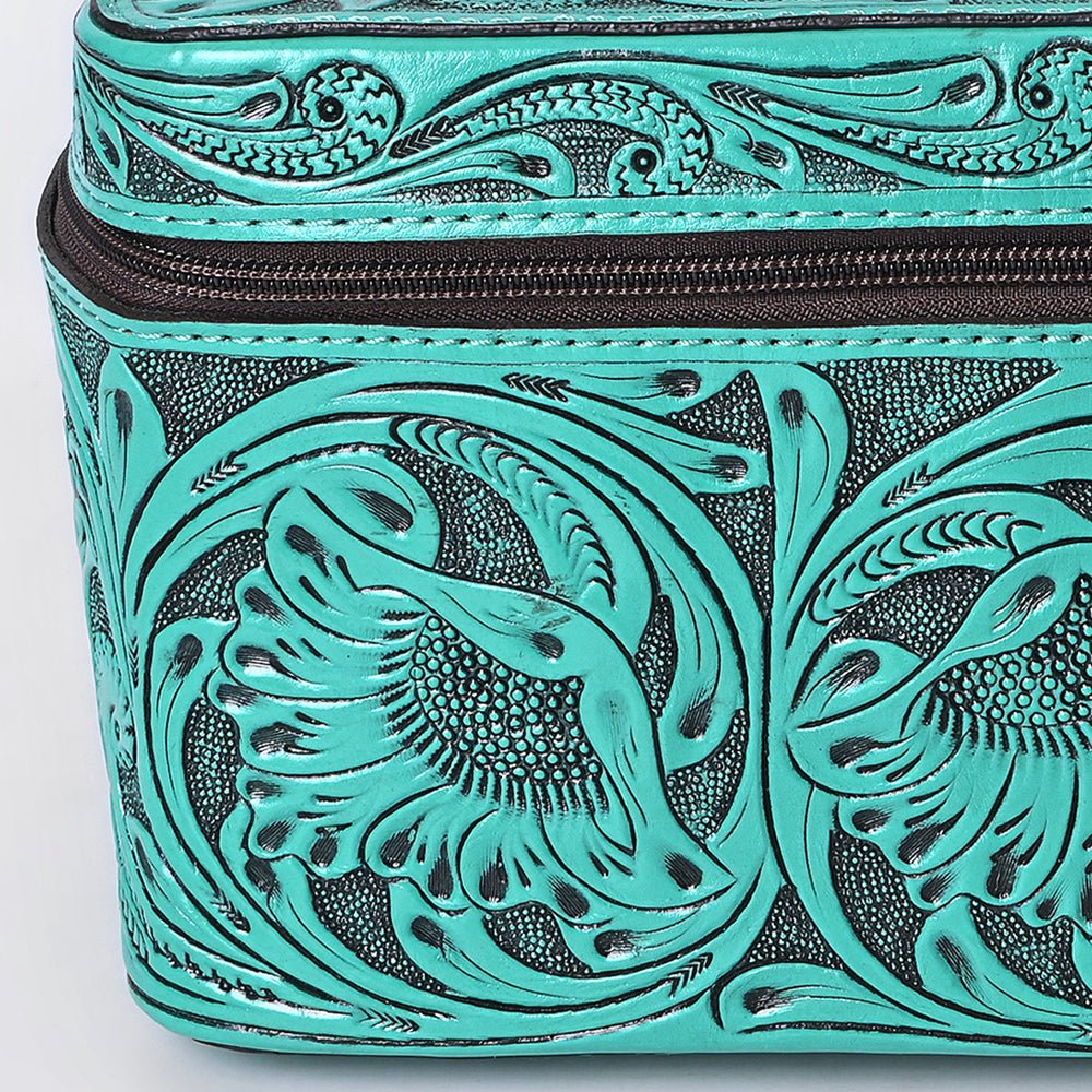 American Darling Jewelry Case Hand Tooled Genuine Leather Women Bag Western Handbag Purse