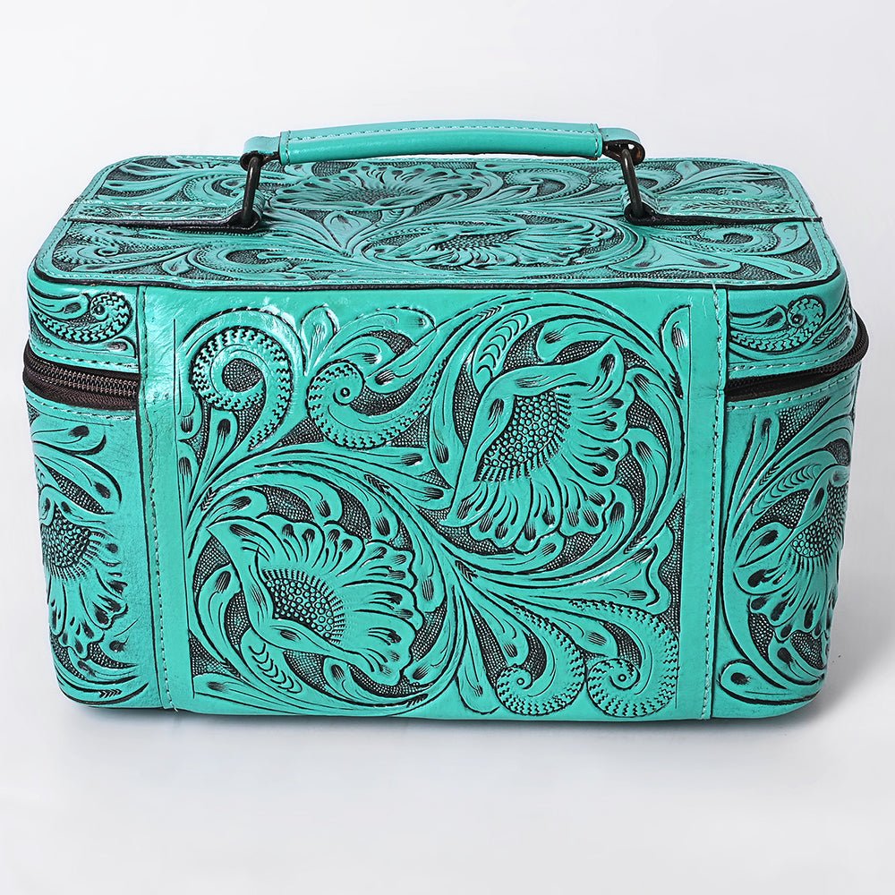 American Darling Jewelry Case Hand Tooled Genuine Leather Women Bag Western Handbag Purse