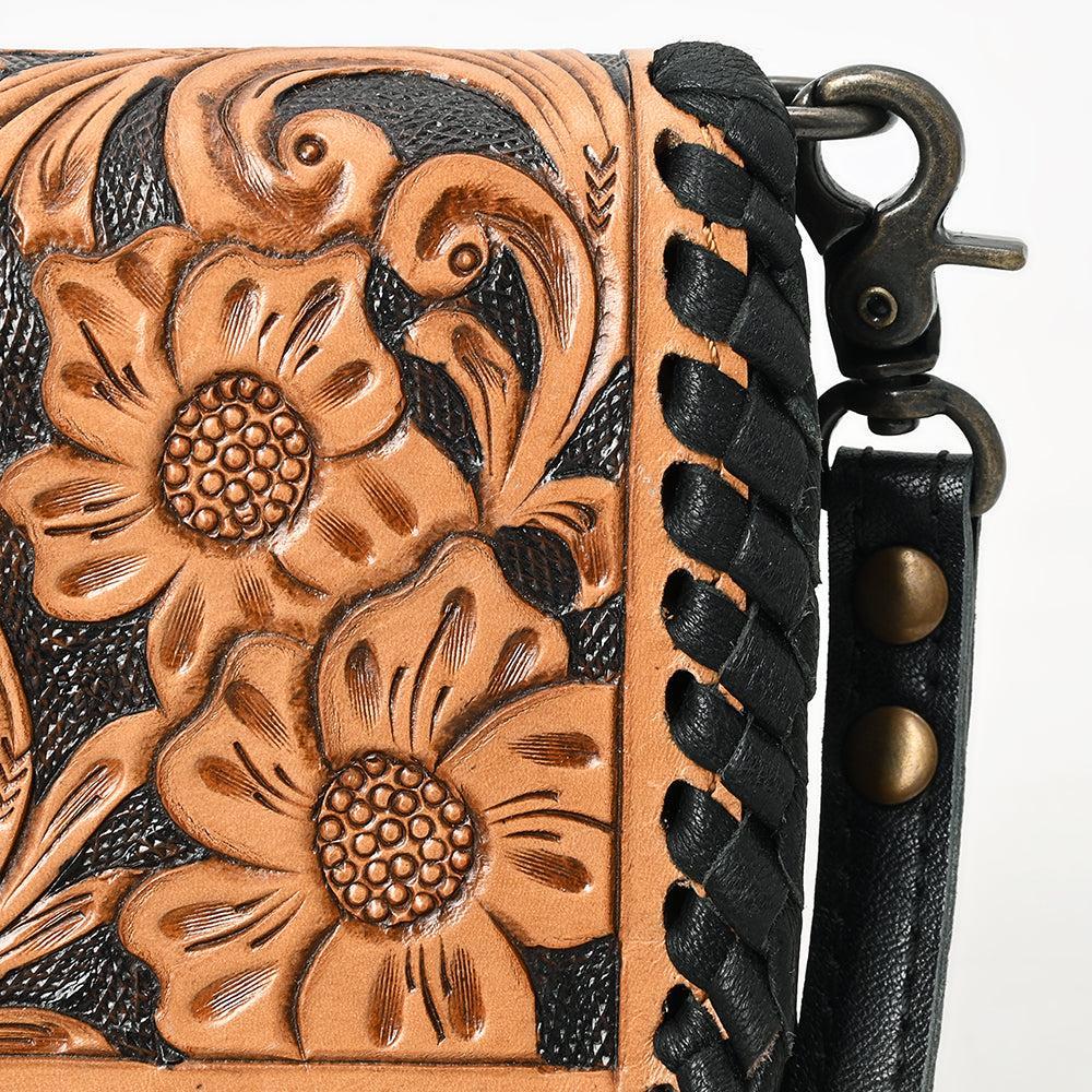 American Darling Adbg1281 Wallet Hand Tooled Genuine Leather Women Bag Western Handbag Purse