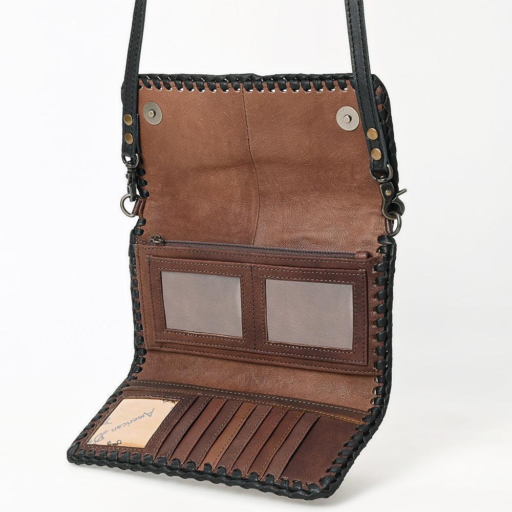 American Darling Adbg1281 Wallet Hand Tooled Genuine Leather Women Bag Western Handbag Purse