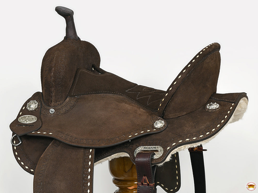 HILASON Western Horse Flex Tree Trail Barrel Racing Genuine American Leather Saddle