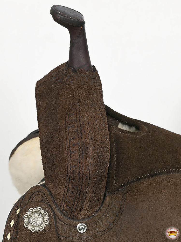 HILASON Western Horse Flex Tree Trail Barrel Racing Genuine American Leather Saddle