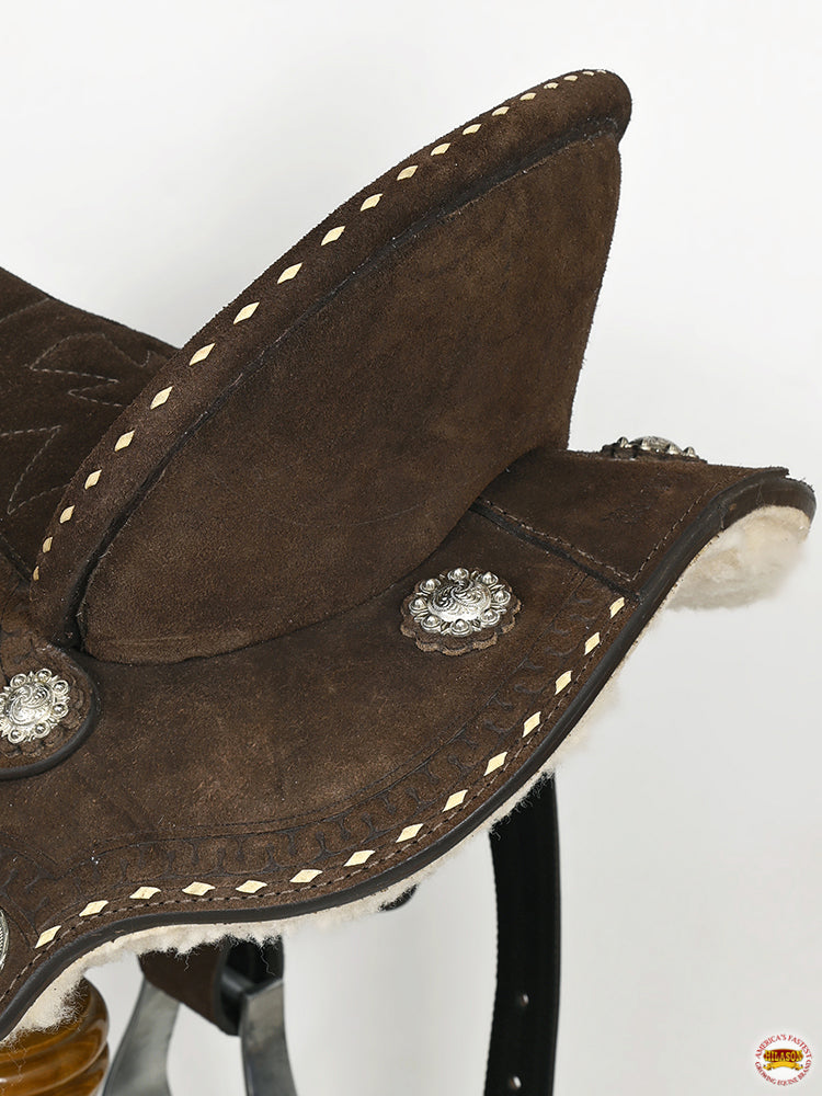 HILASON Western Horse Flex Tree Trail Barrel Racing Genuine American Leather Saddle