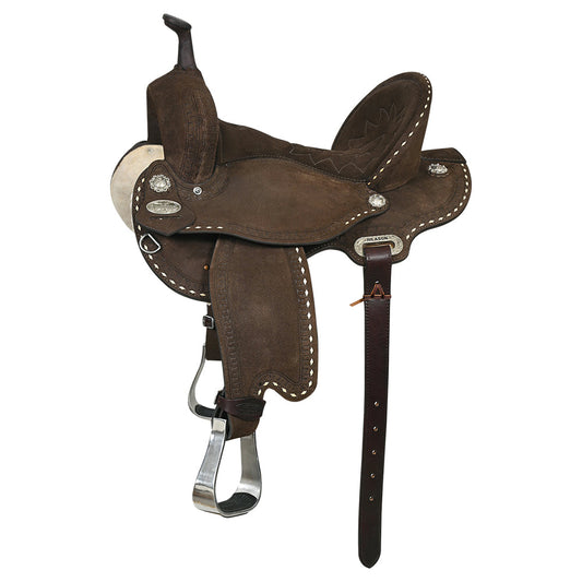 HILASON Western Horse Flex Tree Trail Barrel Racing Genuine American Leather Saddle