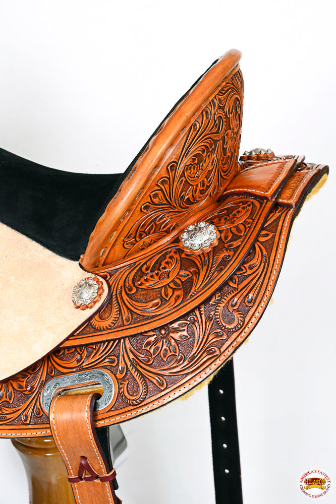 HILASON Horse Barrel Racing Endurance Trail Pleasure Leather Saddle Tan