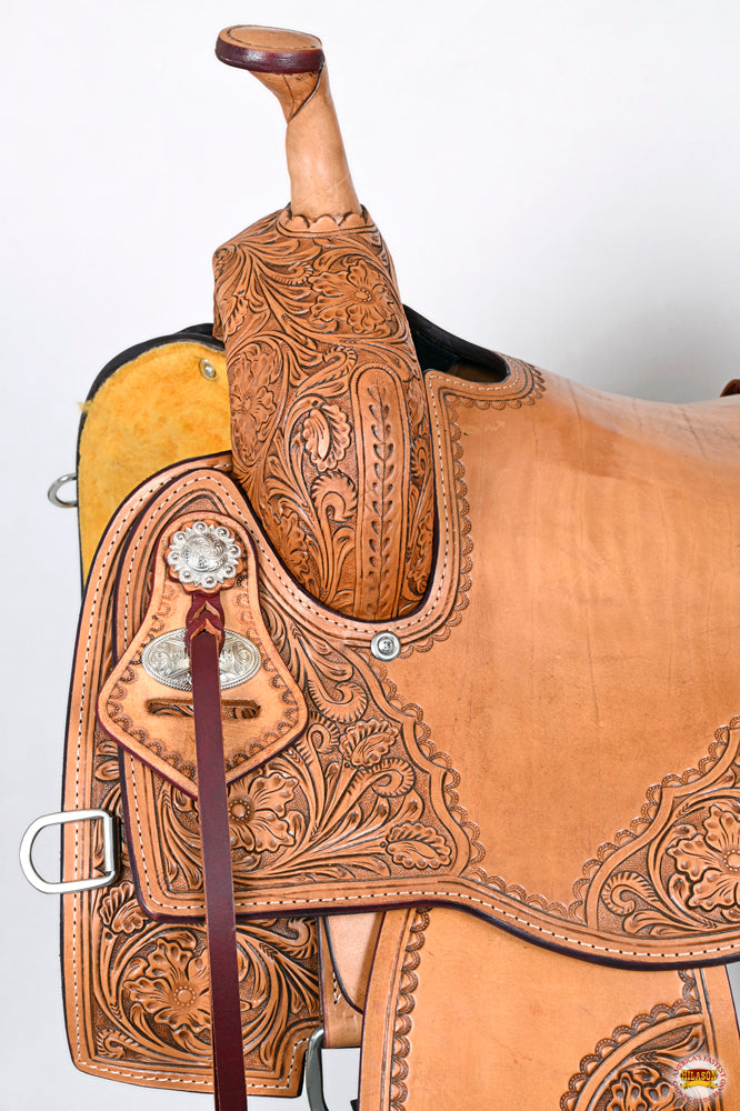 HILASON Western Horse Cutter Trail Barrel American Leather Saddle Tan