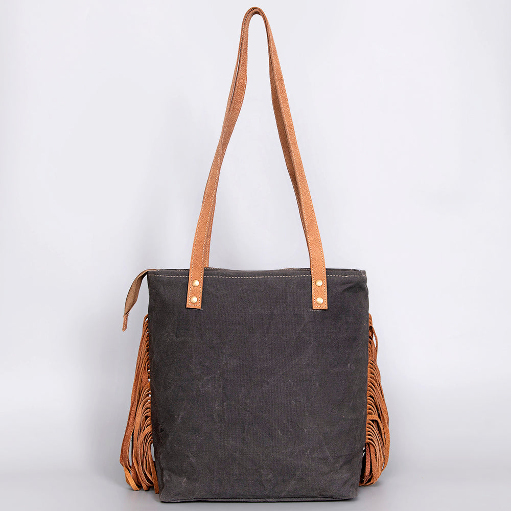 OHLAY OHV122 HOBO Upcycled Canvas Hair-on Genuine Leather women bag western handbag purse