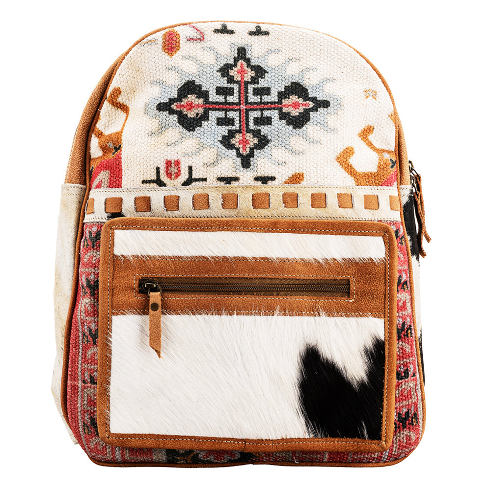 Ohlay Bags OHV234 Backpack Upcycled Wool Hair-On Genuine Leather Women Bag Western Handbag Purse