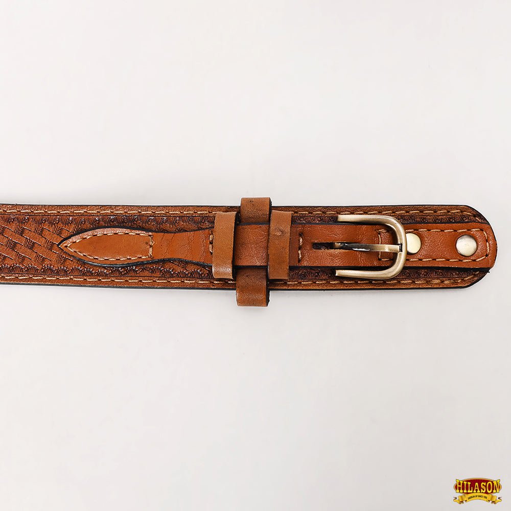 HILASON Western Genuine Leather Belt for Men Women Cowboy Cowgirl Handmade Unisex Full Grain Heavy Duty Tooled Belt for Jeans