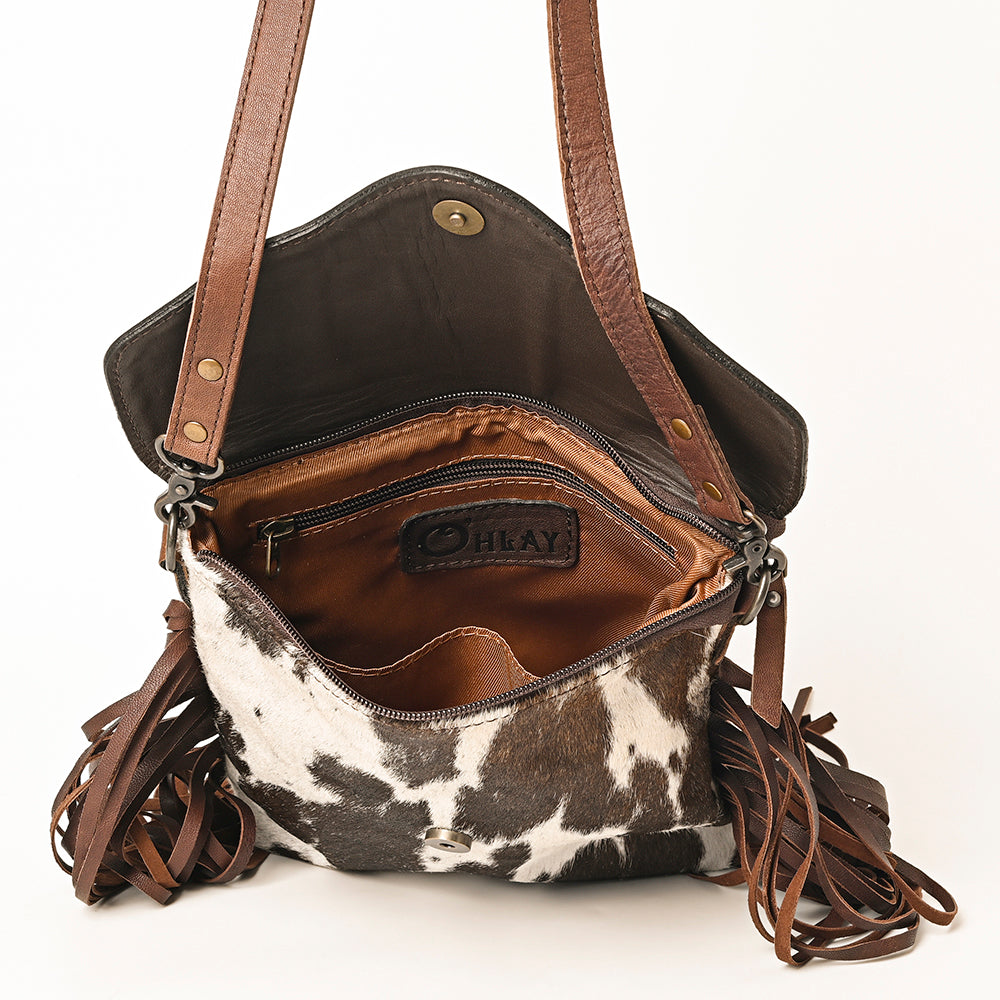 Ohlay Bags OHG112 Envelope Hand Tooled Hair-On Genuine Leather Women Bag Western Handbag Purse