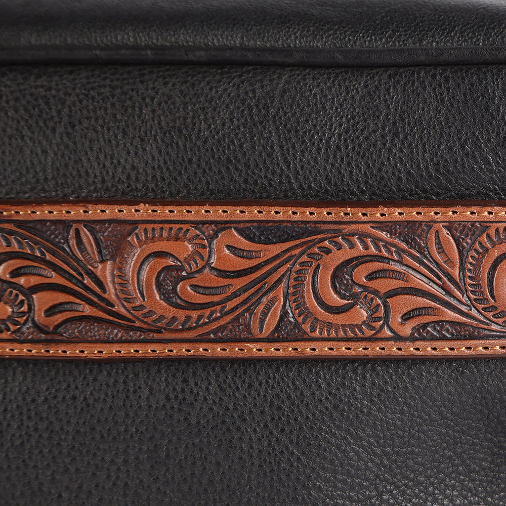 OHLAY TOILETRY Hand Tooled  Genuine Leather women bag western handbag purse
