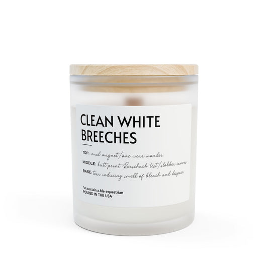Frosted Glass Candle, 11oz - Clean White Breeches