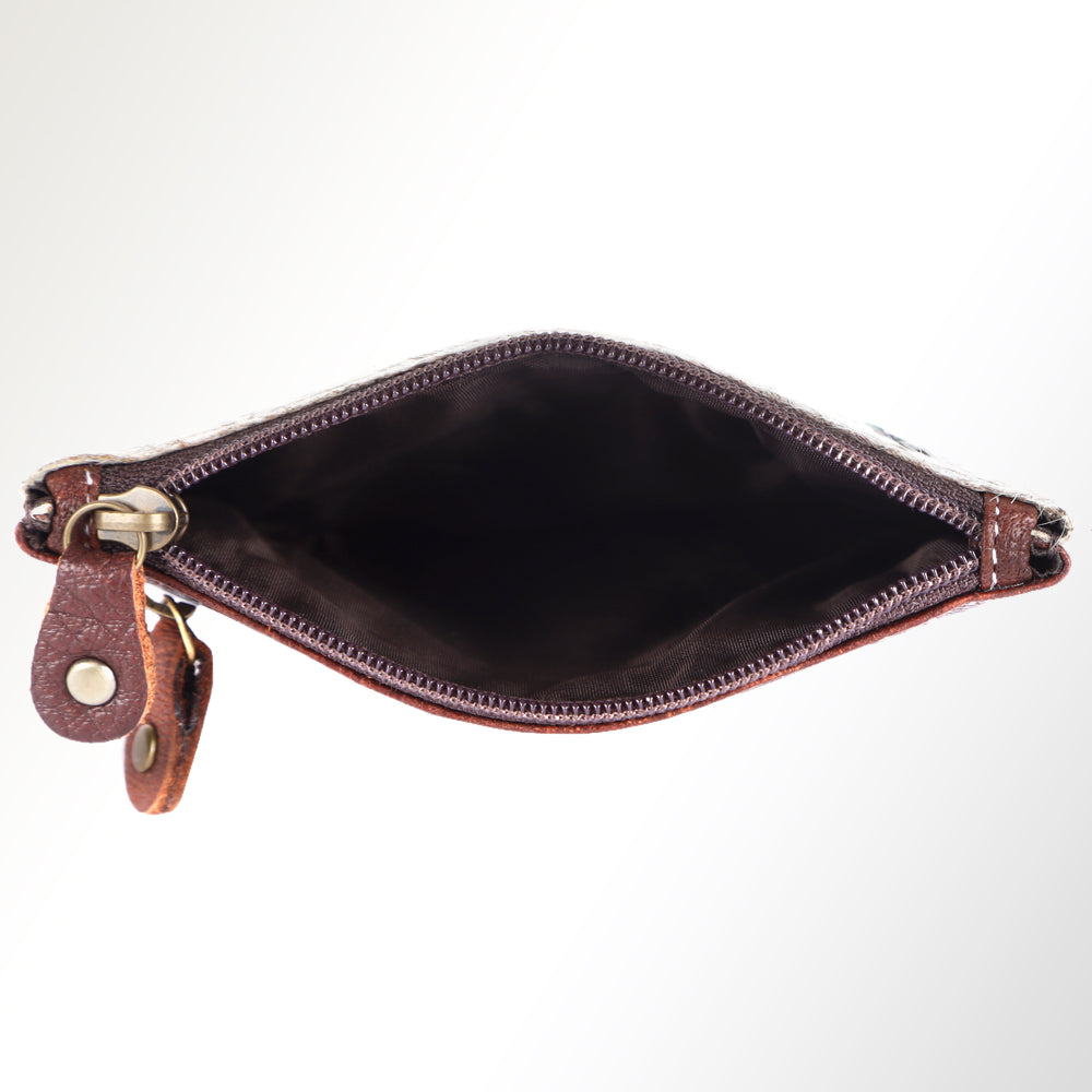 American Darling Coin Purse Hair on Genuine Leather Western Women Bag | Handbag Wristlet Travel Clutch