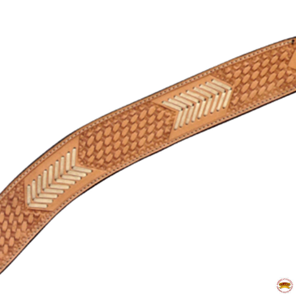 HILASON Western Genuine Leather Horse V Shaped Breast Collar Oiled Tan