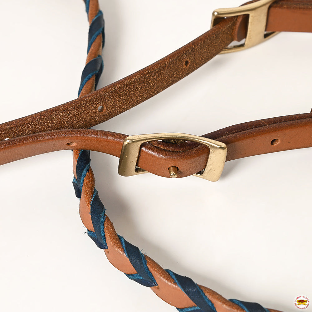 8 Feet Hilason Western Horse American Leather Laced Barrel Roper Reins Brown