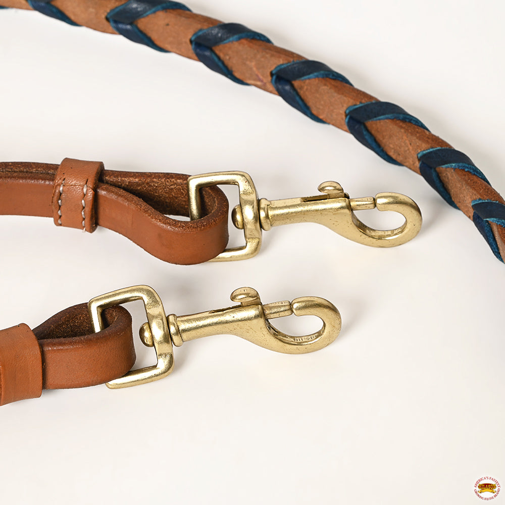 8 Feet Hilason Western Horse American Leather Laced Barrel Roper Reins Brown