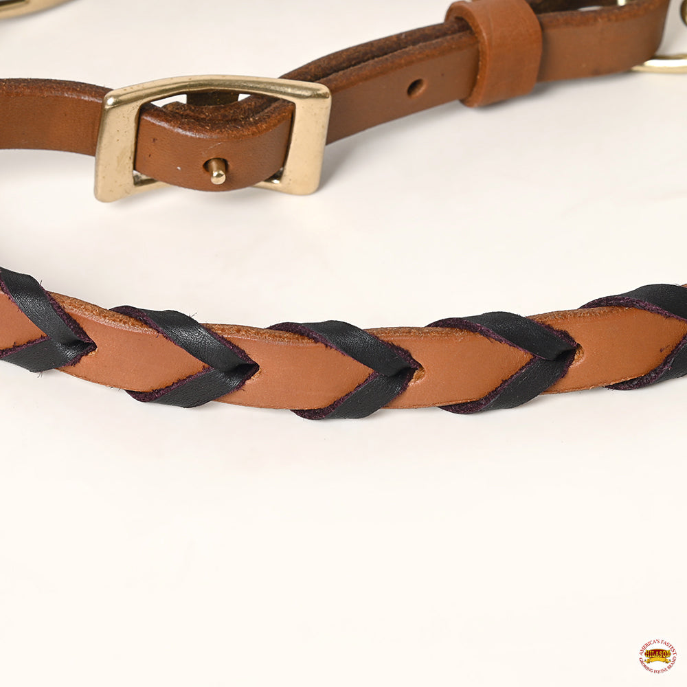 8 Feet Hilason Western Horse American Leather Laced Barrel Roper Reins Brown