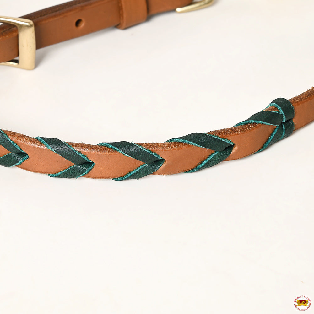 8 Feet Hilason Western Horse American Leather Laced Barrel Roper Reins Brown