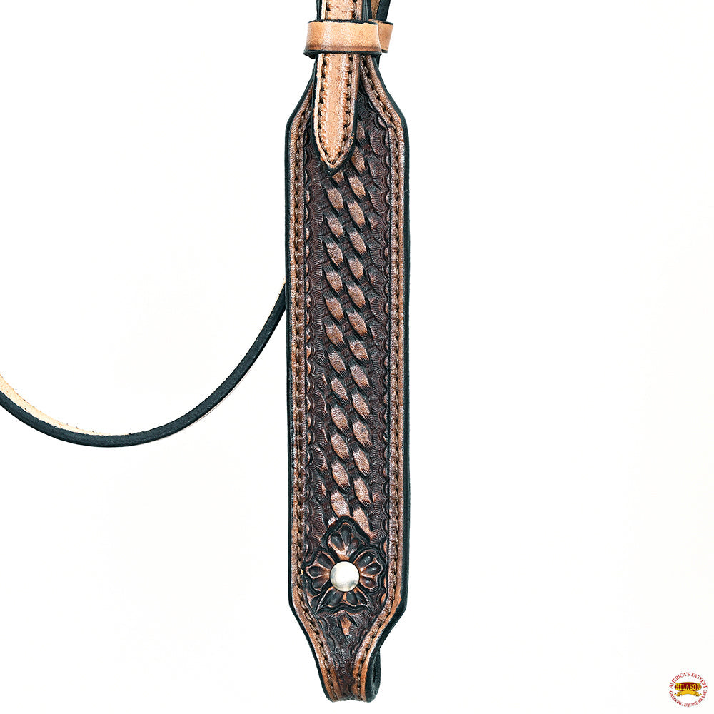 HILASON Western Horse Genuine American Leather Headstall & Breast Collar Set Brown
