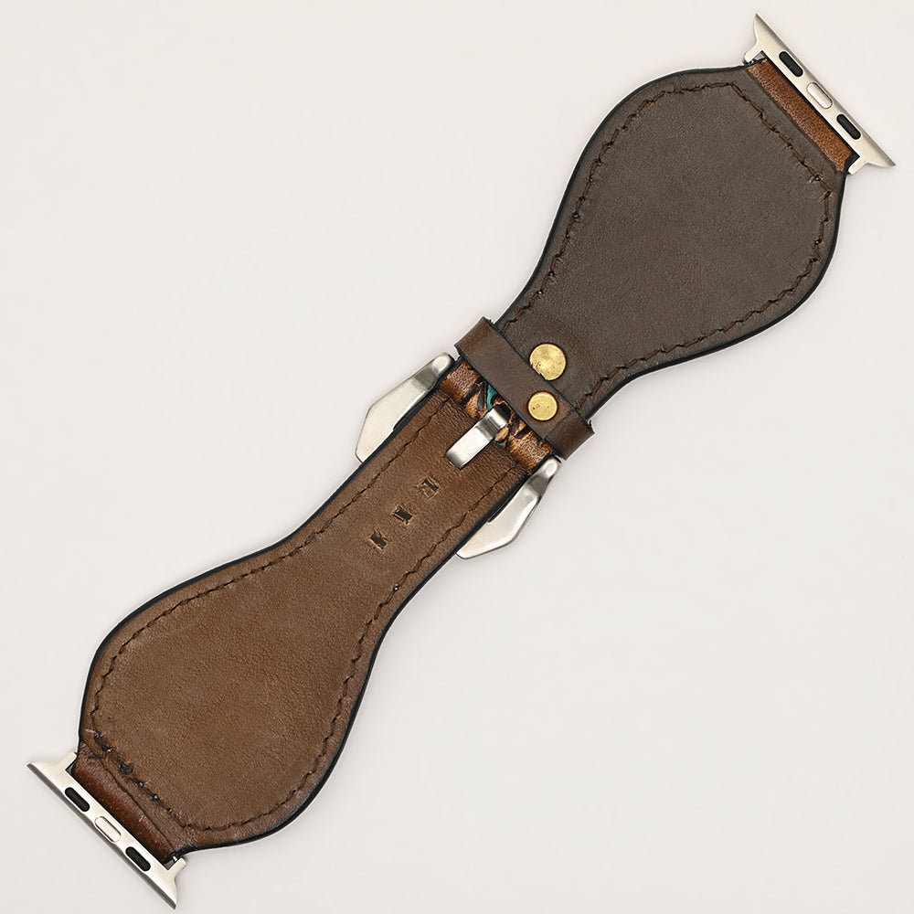 American Darling Beautifully Hand Tooled Genuine American Leather I watch Strap Men and Women Unisex
