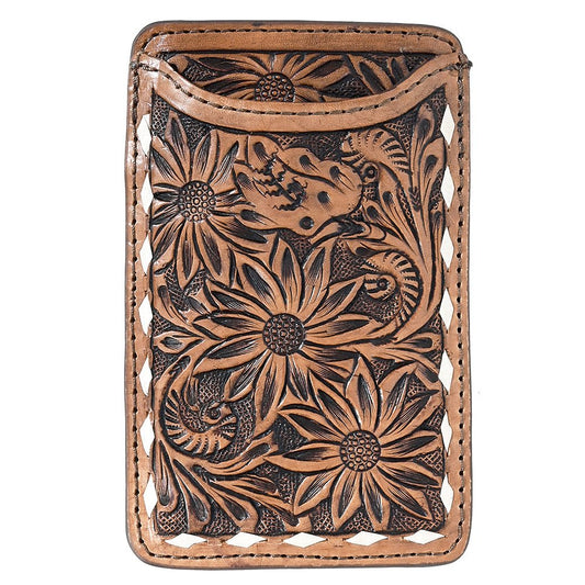 Hilason Western Stylish Floral Hand Tooled Genuine Leather Smartphone Cell Phone Holder