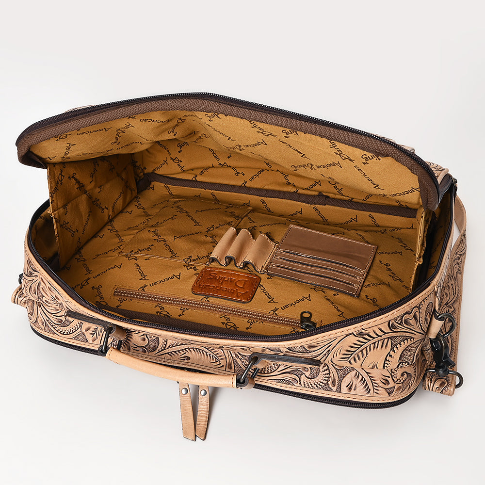 American Darling ADBG1308 Briefcase Hand Tooled Genuine Leather Women Bag Western Handbag Purse