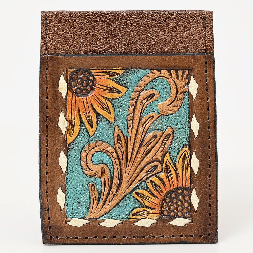 American Darling ADCCG101 Floral Western Hand Tooled Genuine Leather Women Card-Holder