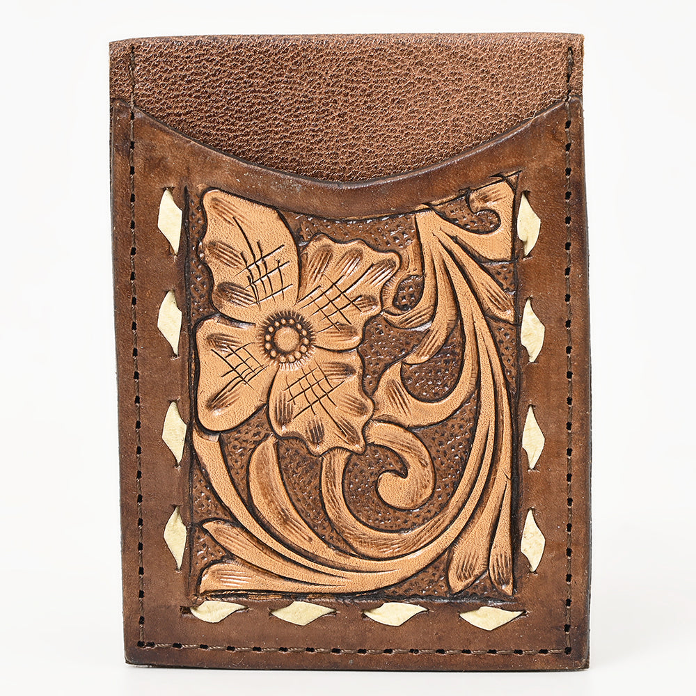 American Darling ADCCG102 Floral Western Hand Tooled Genuine Leather Women Card-Holder