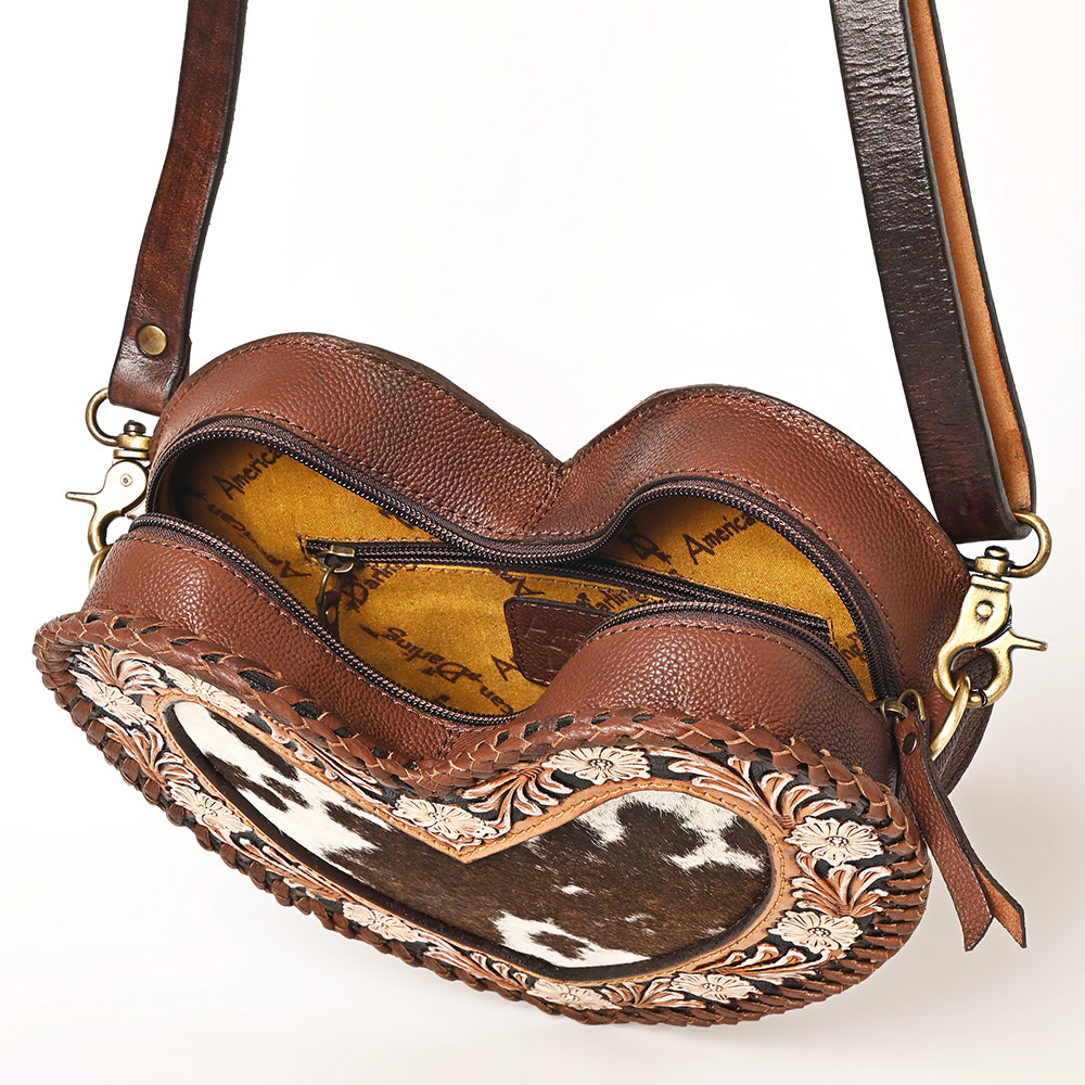 American Darling ADBGA476 Hand Tooled Hair-On Genuine Leather Women Bag Western Handbag Purse