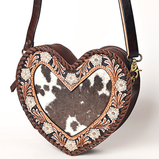 American Darling ADBGA476 Hand Tooled Hair-On Genuine Leather Women Bag Western Handbag Purse