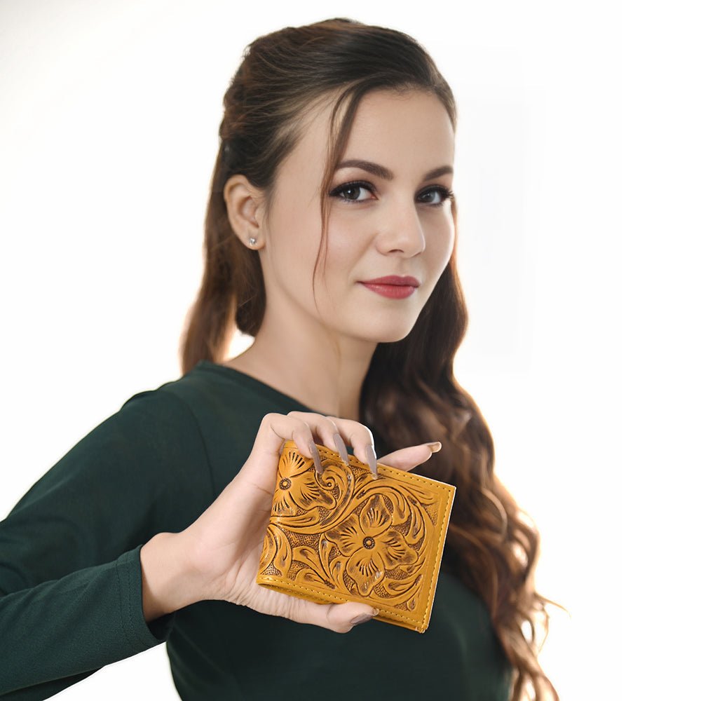 American Darling Wallet Hand Tooled Genuine Leather Women Bag Western Handbag Purse