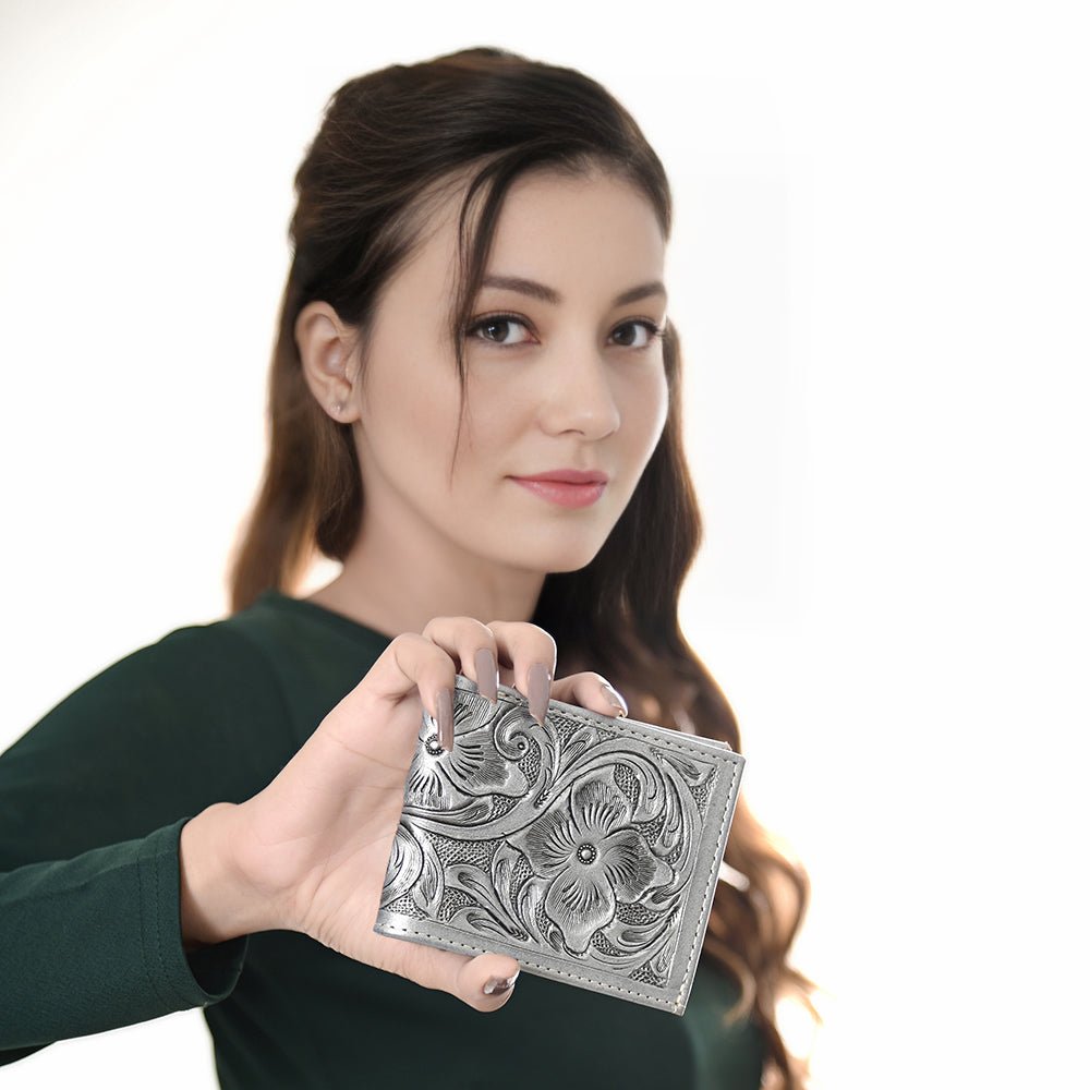 American Darling Wallet Hand Tooled Genuine Leather Women Bag Western Handbag Purse