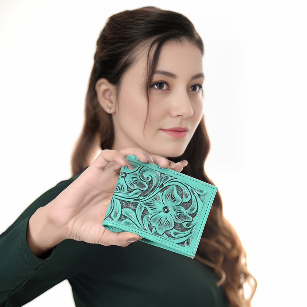 American Darling Wallet Hand Tooled Genuine Leather Women Bag Western Handbag Purse