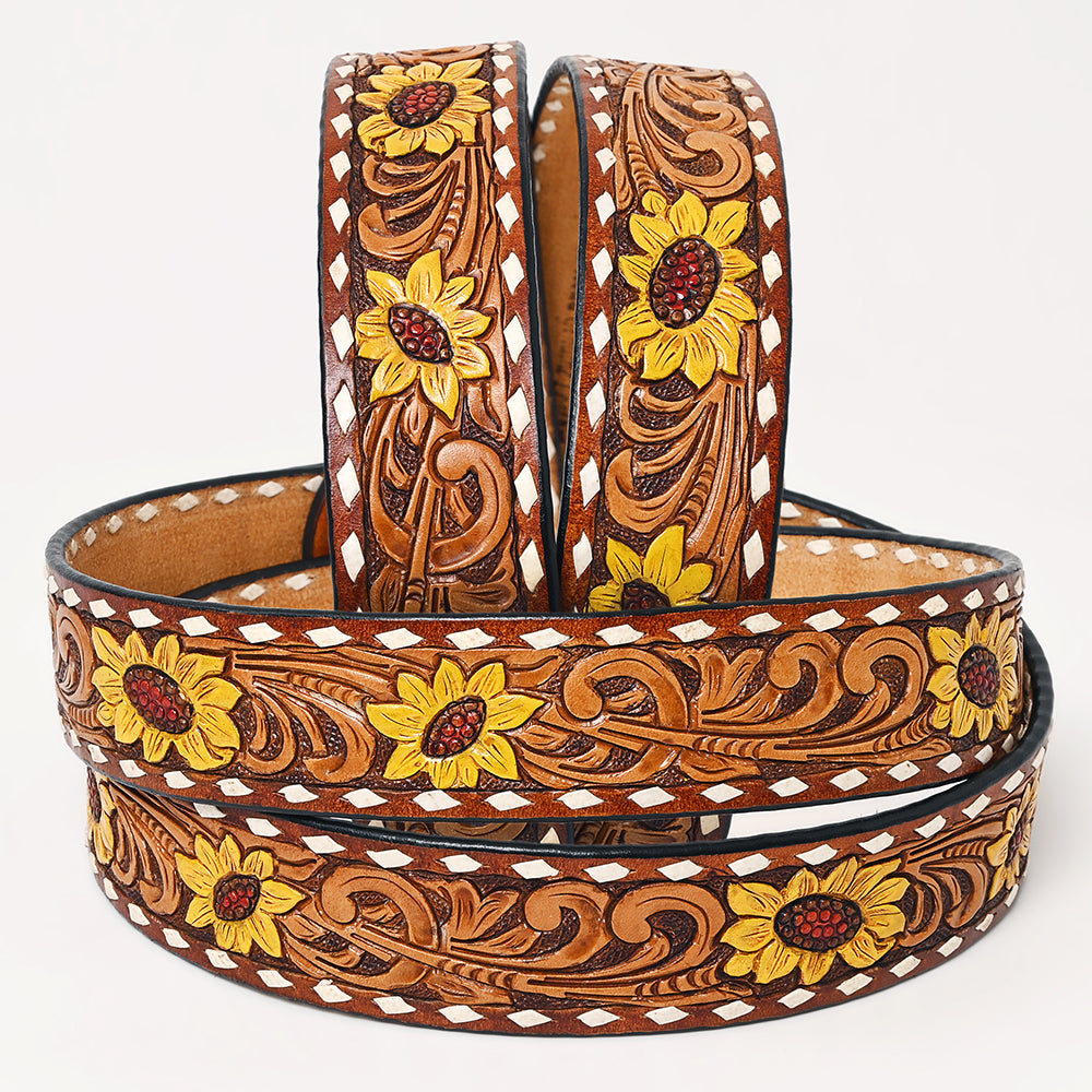 American Darling  Beautifully Hand Tooled Genuine American Leather Belt Men and  Women