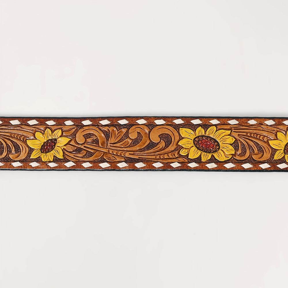 American Darling ADBLF237-L Beautifully Hand Tooled Genuine American Leather Belt Men and  Women
