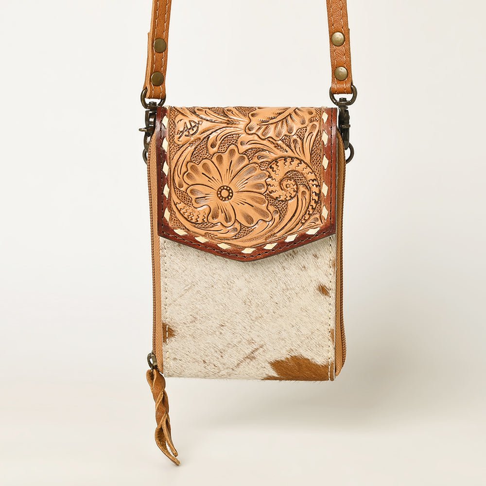 American Darling Cell Phone Holder Hair On Genuine Leather women bag western handbag purse