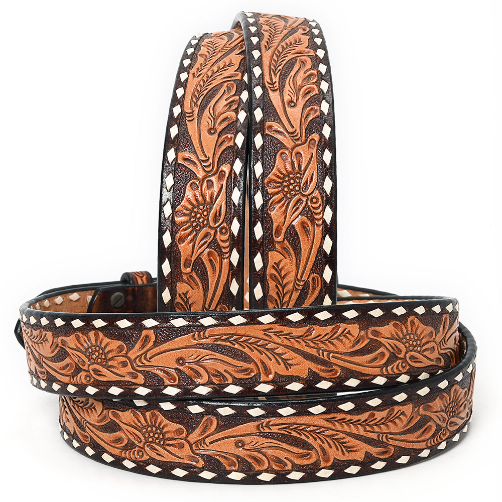 American Darling  Beautifully Hand Tooled Genuine American Leather Belt Men and  Women