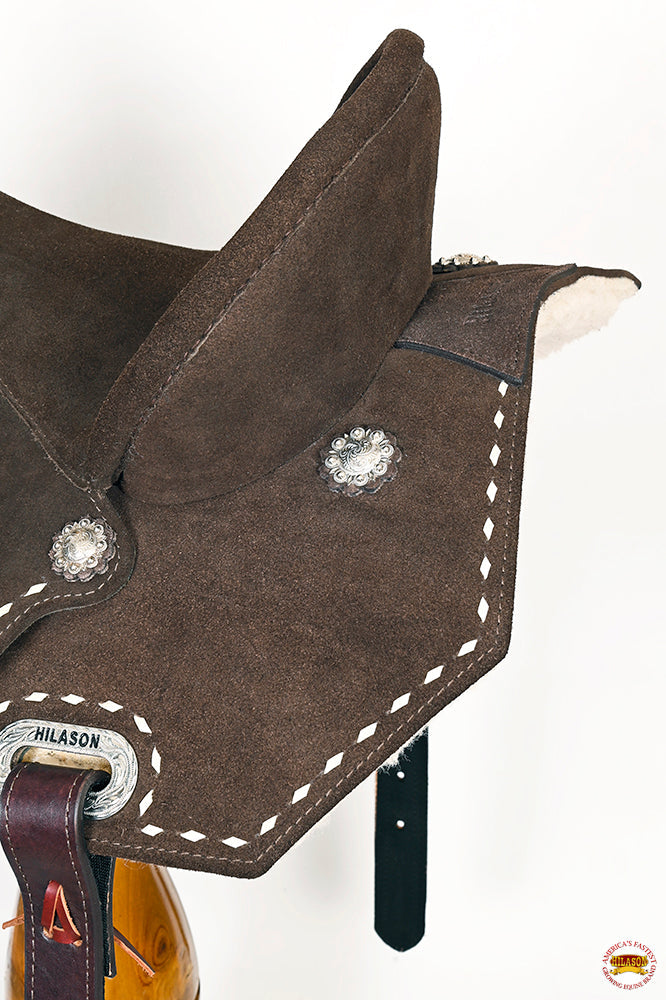 14-In Flex Tree Western Buckstitch Trail Barrel Handcrafted Leather Saddle For Endurance